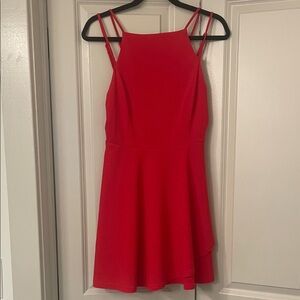 Elegant Strappy Red Mini Dress